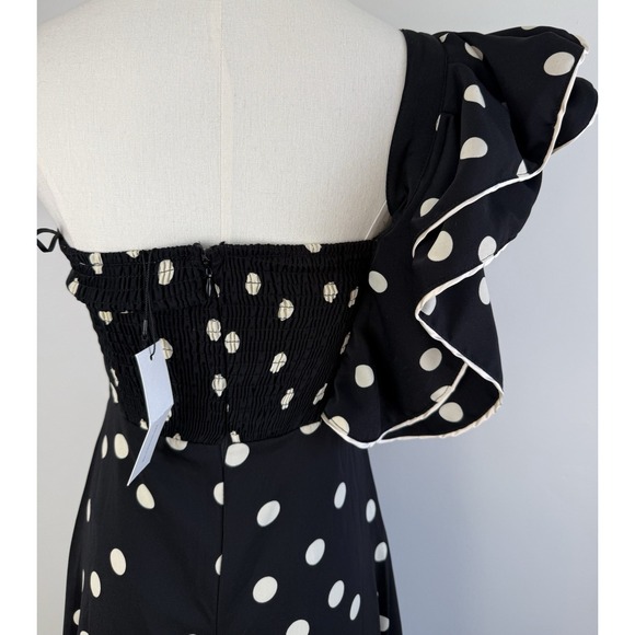 Mable Polka Dot Ruffle One Shoulder Maxi Dress Small Style #MD443 NWT ***FLAW*** - Picture 3 of 14